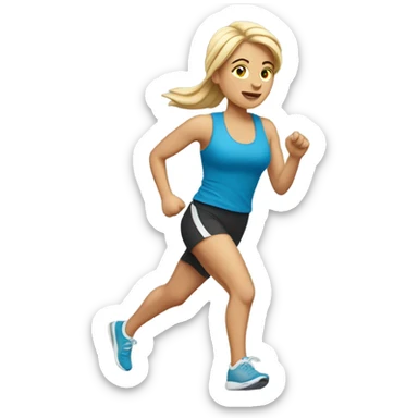 White lady jogging  sticker