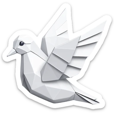 Dove origami minimalist  sticker