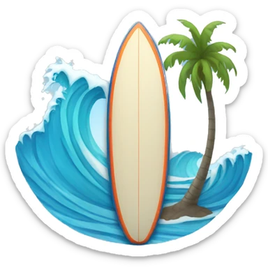 Blue surfing board emoji sticker