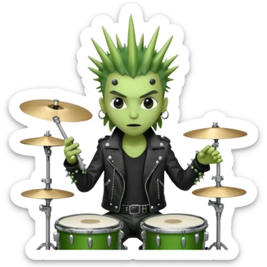 Punk drummer mantis sticker