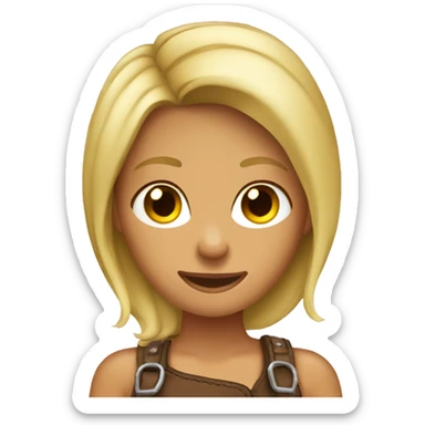 Blonde tanned girl on a horse sticker