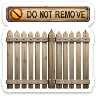 A fence with a "Do Not Remove Until Understood" sign, representing Chesterton's Fence sticker