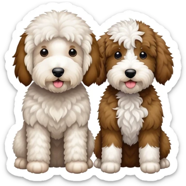 A sheepadoodle and a goldendoodle  sticker