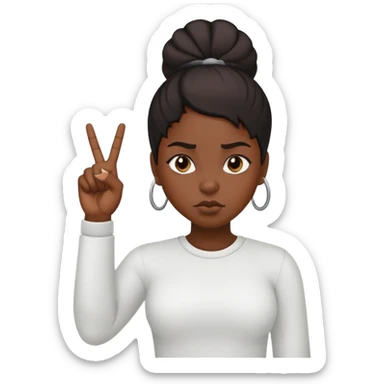 Black girl pulling up the middle finger sticker