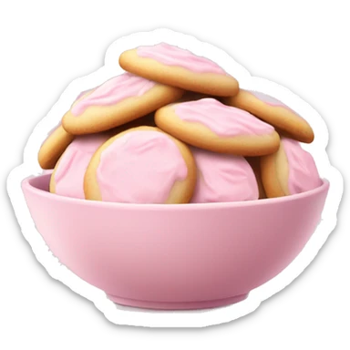 Frosted Cookies in a soft pink bowl sticker