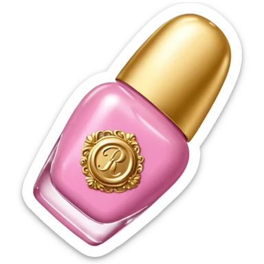 gold rococo pink inflatable puffy nail polish sticker