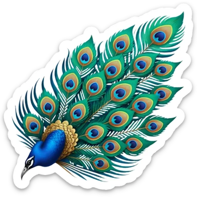 Peacock wing sticker