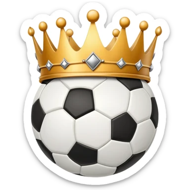 Soccer ball with crown  sticker