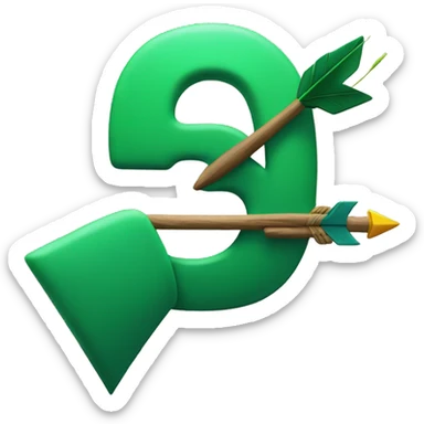 The number five with an arrow going through it sticker