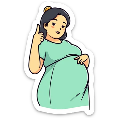  Middle finger and pregnant woman sticker