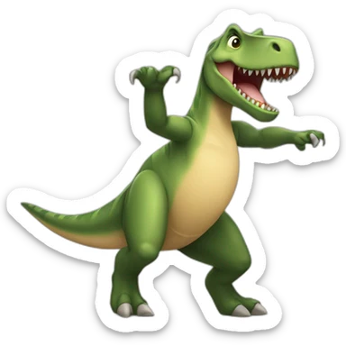 de un dinosaurio bailando  sticker