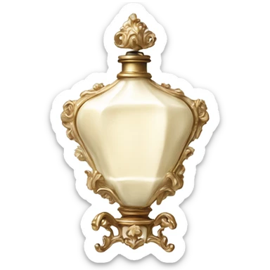 Vintage rococo perfume pale white sticker