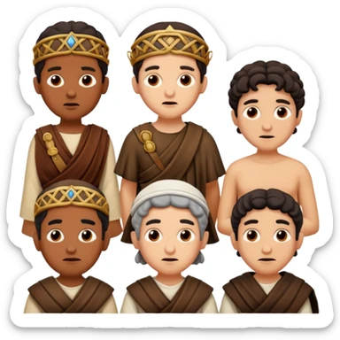 WIl je groep mensen, paar mensen in joods leven in roman tijd. 
Ze kijken niet blij sticker