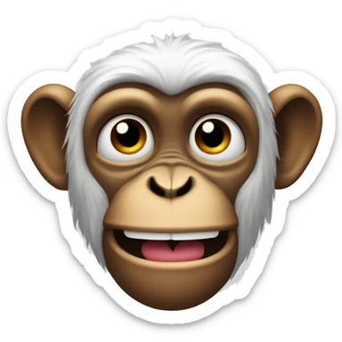 Monkey with squinted eyes and mouth sticker