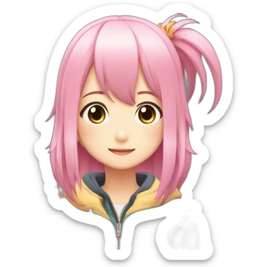 yurucamp-anime-girl-pink-hair-nadesiko sticker