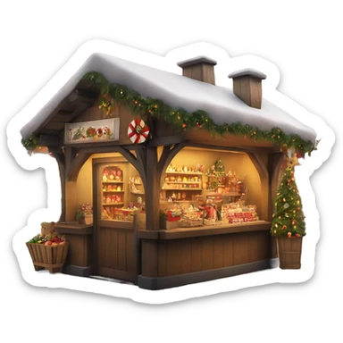 Christmas market booth from germany that looks cozy sticker