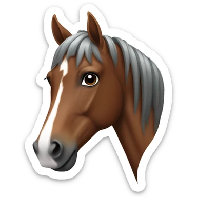 bay horse head with a white middle stripe sticker