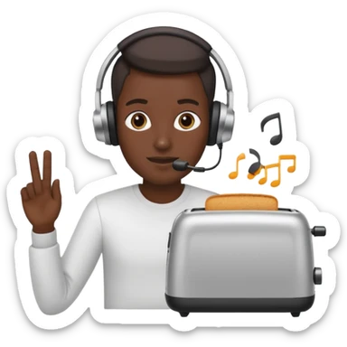 someone recording an audio message on a toaster sticker