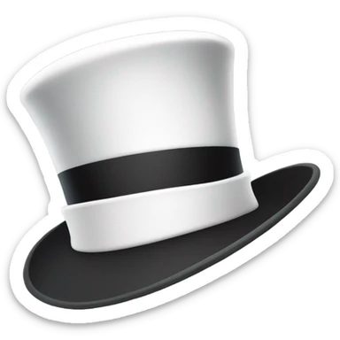 white cylinder hat  sticker