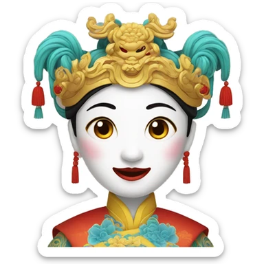 Sichuan opera with face-changing characters sticker