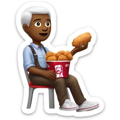 Person eating kfc sticker