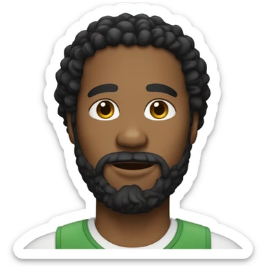 black guy with curly black hair and beard sticker