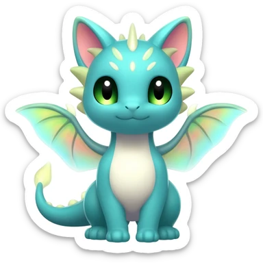 P moe meow meow cute fuzzy realistic Randomly-faerie-drake exotic Fakémon-creature sticker