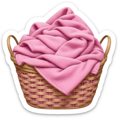 laundry pink clothes in a pink basket sticker