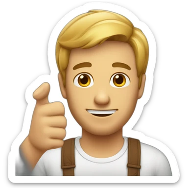 Yellin guy with Italian hand sticker