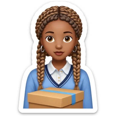 Black girl. Preppy &pretty. Sassy box braids  sticker