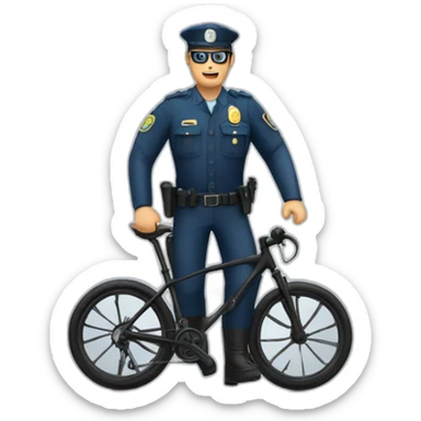 Un policier sur un vtt sticker