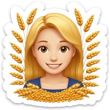 women happy satisfied with minimal wheat flying arround sticker