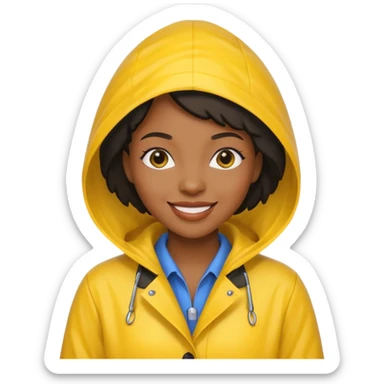 Raincoat Pedestrian black woman sticker