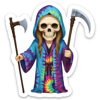 Hippy grim reaper  sticker