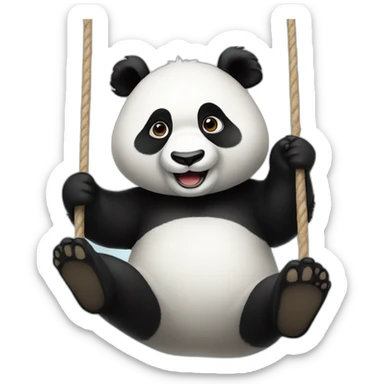 A panda that swings sticker