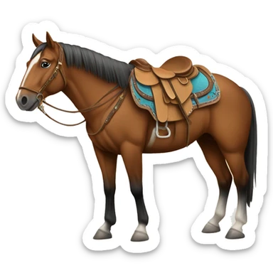 A western saddled up horse sticker