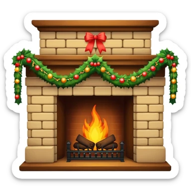  Xmas Fireplace sticker