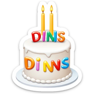 Um bolo de aniversário com o nome "Dinis"  sticker
