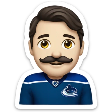 cute brunette vancouver Canucks fan with moustache  sticker