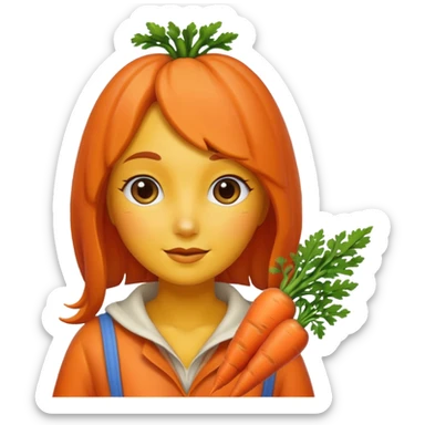 carrot woman sticker