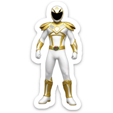 white gold power ranger full body sticker