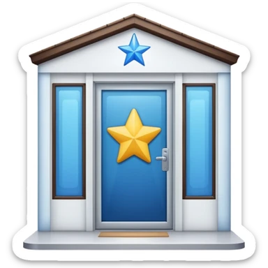 store with blue star sticker