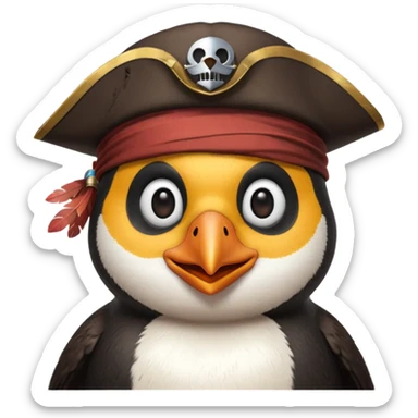 pirate crew member penguin sticker
