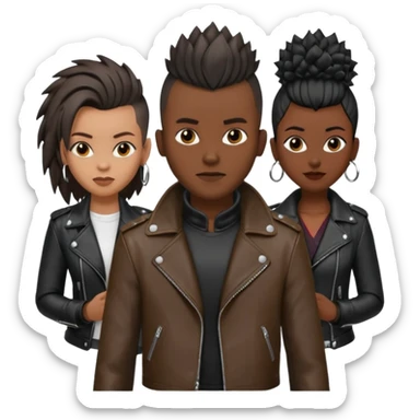 Black man with  Mohawk with black women  sticker