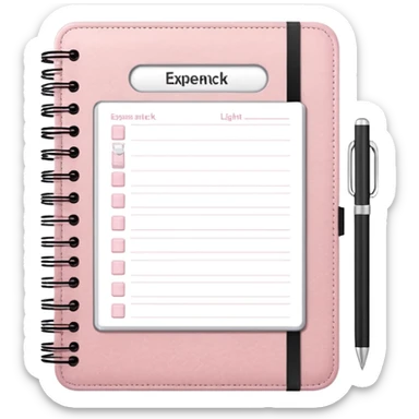 Light Pale Pink expense tracker note book sticker