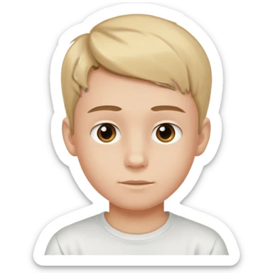 Crea un emoji a mezzo busto come ti ho già chiesto però di un ragazzo sulla 20ina ma che sembri più giovane, vestito da ragazzo sticker