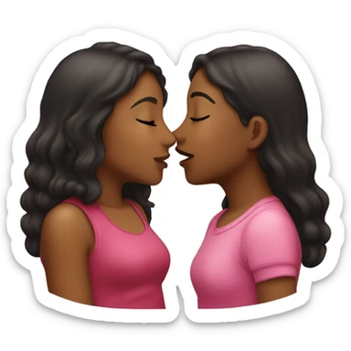 Two girls are kissing  sticker