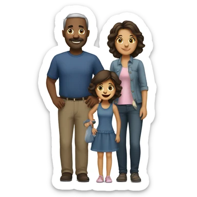 Family-with-father-mother-two-brunettes-daughters sticker