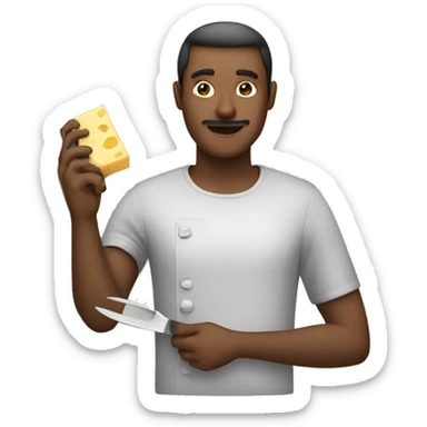 a man spreading data with a butter knife  sticker