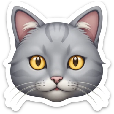 A cat with star eyes wearing a gray shirt sticker